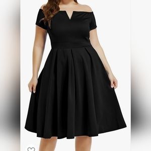 Size XL Lalagen Black Off the Shoulder Swing A-Line